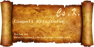 Csepeli Krisztofer névjegykártya
