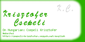 krisztofer csepeli business card